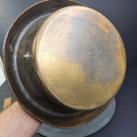 Very Rare Antique Brass Milk Container Jug Lid Amazing Piece 9 Inch Container - Picture 6 of 12